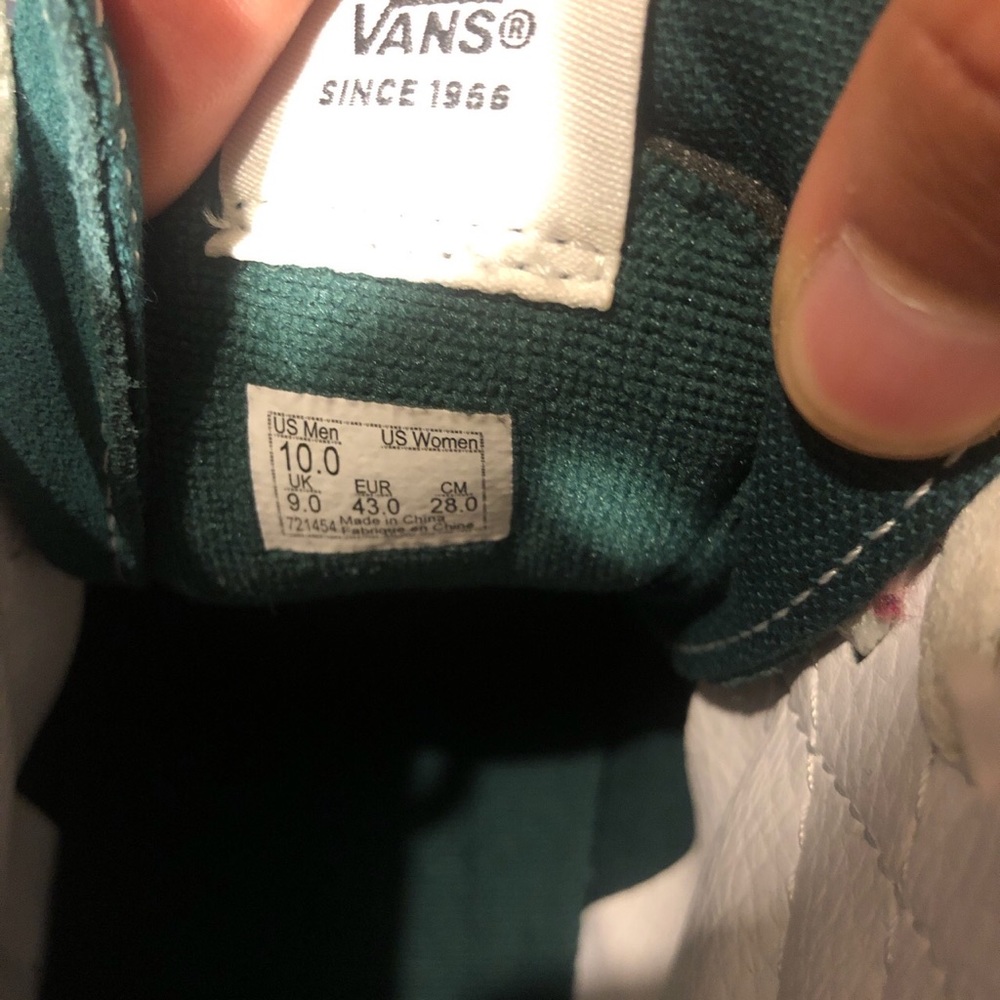 Green and White High top Vans - Picture 4 of 6
